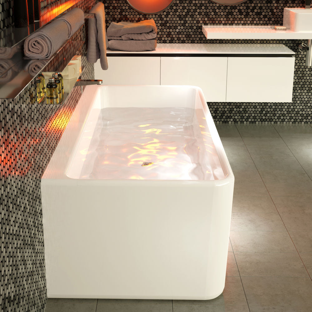 Caroma Cube 1600 Back To Wall Freestanding Bath