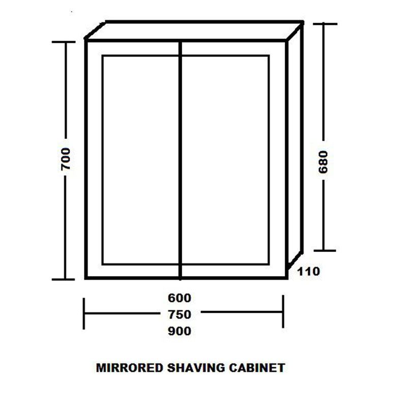 Ledin Essentials 110mm Deep Mirrored Shaving Cabinet