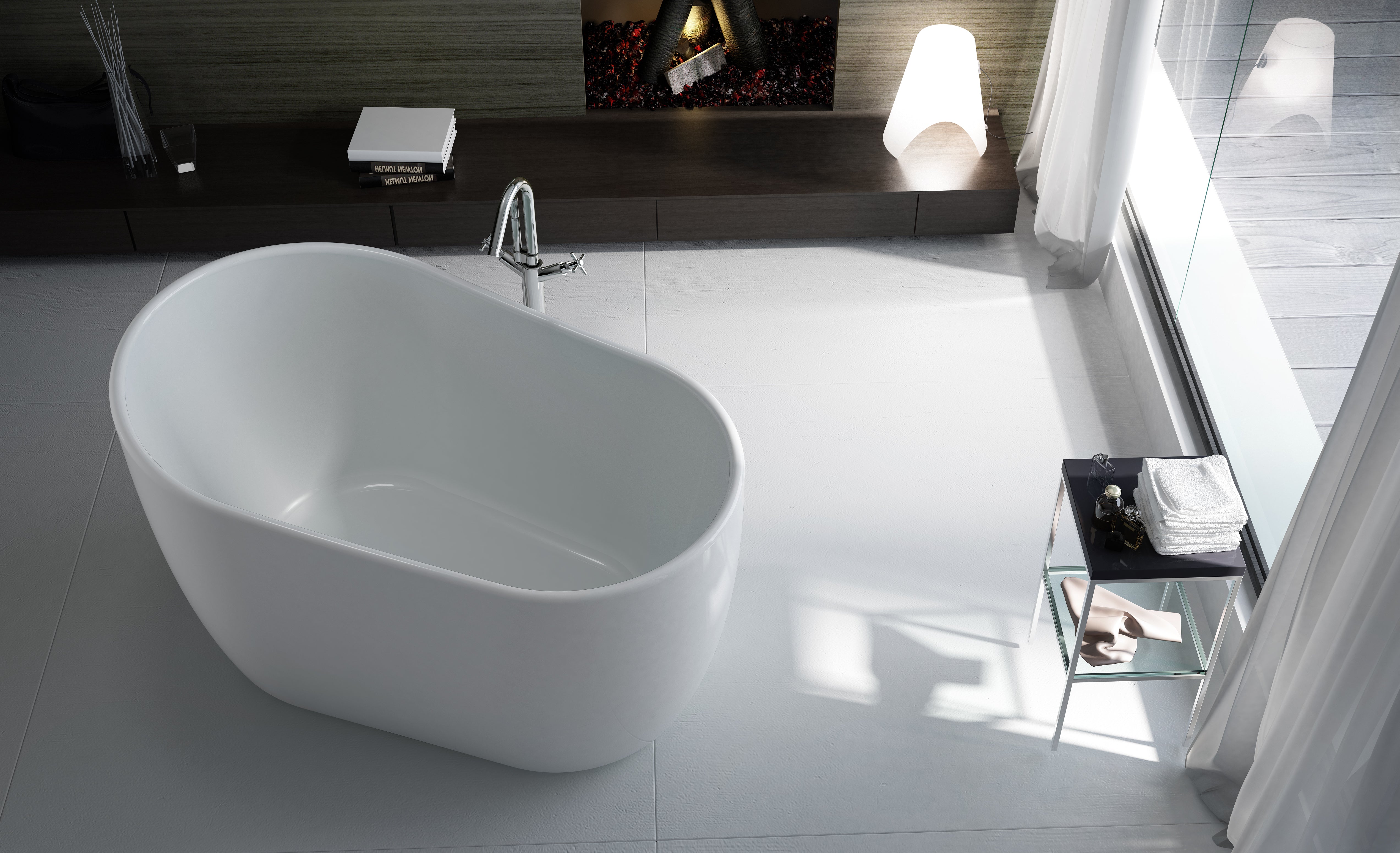 Cee Jay 1300mm Kent Freestanding Gloss White Japanese Soaking Bath