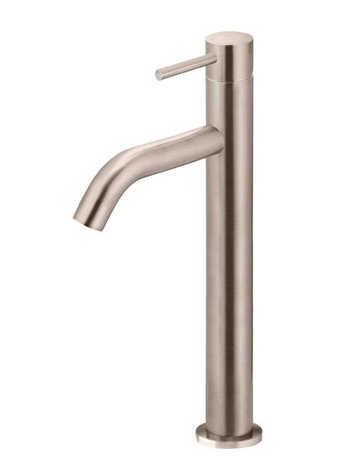 Meir Piccola Tall Basin Mixer Tap 130mm Spout - Brushed Rose Gold