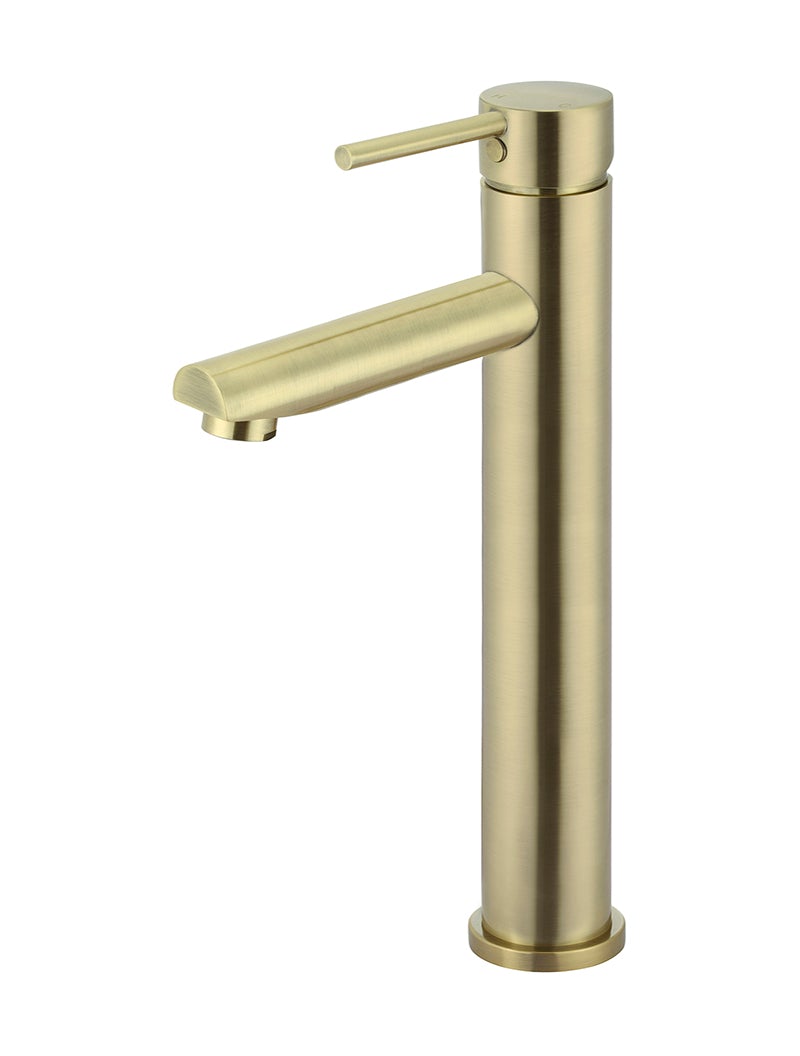 Meir Round Tall Basin Mixer Tap - Brushed Brass
