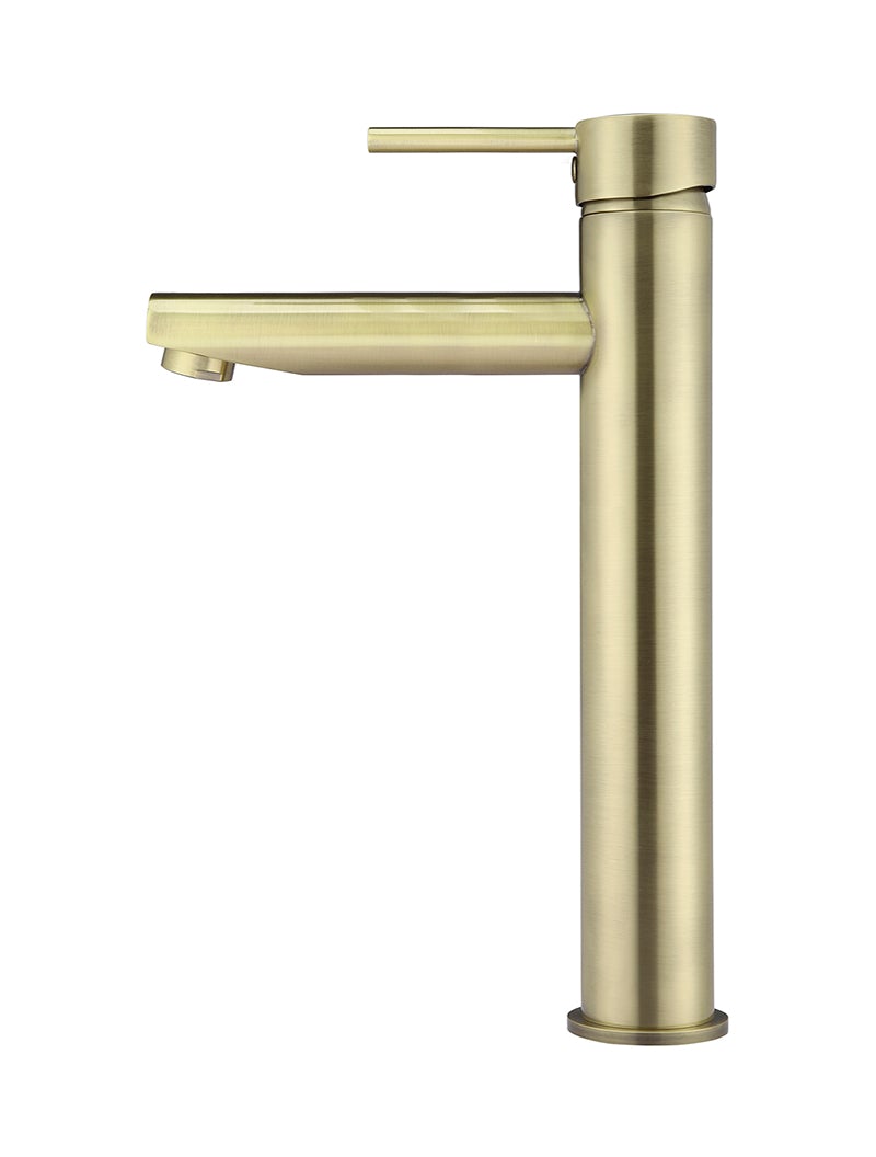 Meir Round Tall Basin Mixer Tap - Brushed Brass