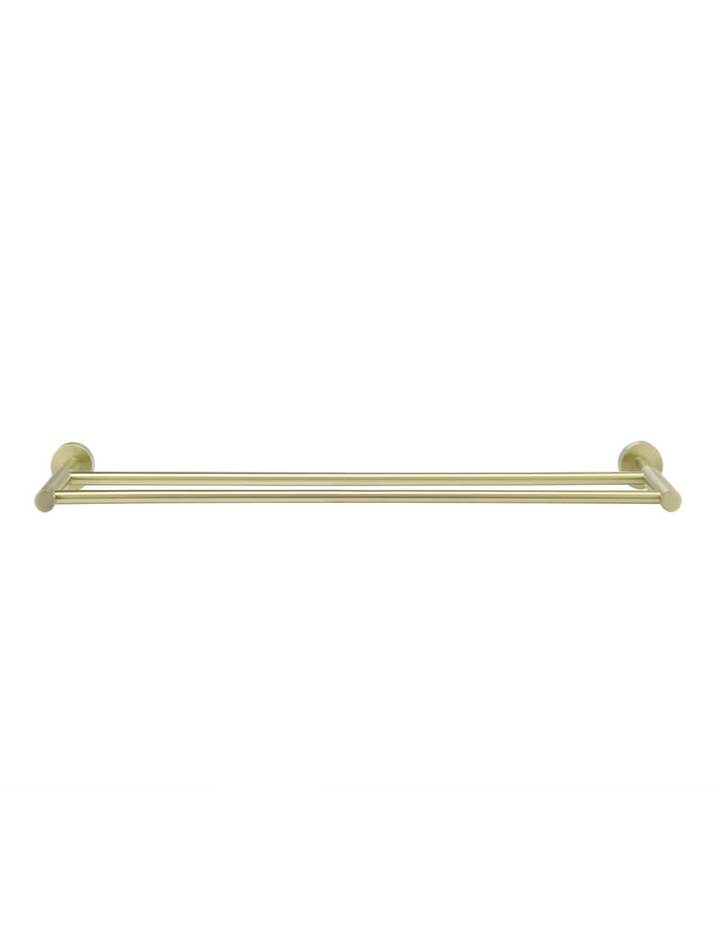 MEIR ROUND DOUBLE TOWEL RAIL BRUSHED BRASS
