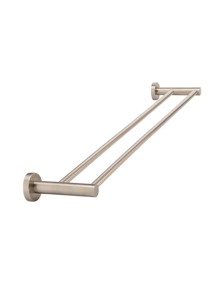 MEIR ROUND DOUBLE TOWEL RAIL BRUSHED ROSE GOLD