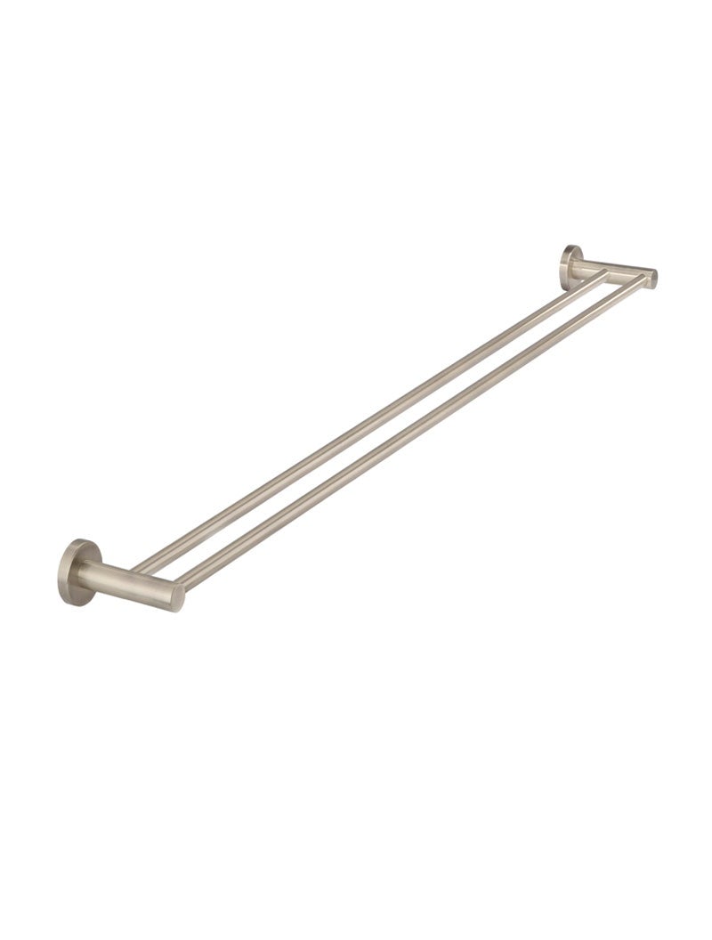 MEIR ROUND DOUBLE TOWEL RAIL BRUSHED ROSE GOLD
