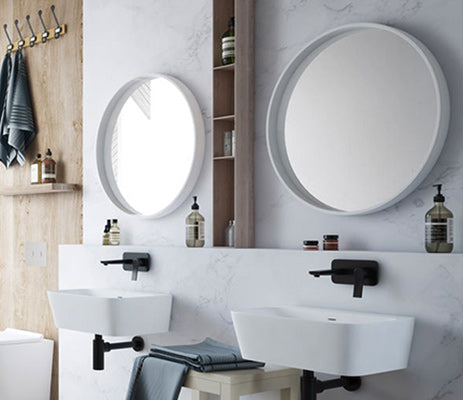 Studio Bagno Silo Round Mirror 700mm Matte White