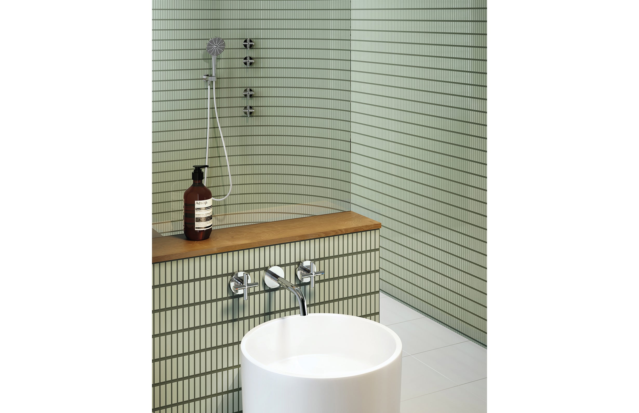 Phoenix Vivid Slimline Plus Wall Basin/Bath Outlet 180mm - Chrome