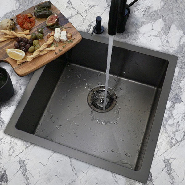 Meir Kitchen Sink Single bowl 380x440 Gunmetal Black