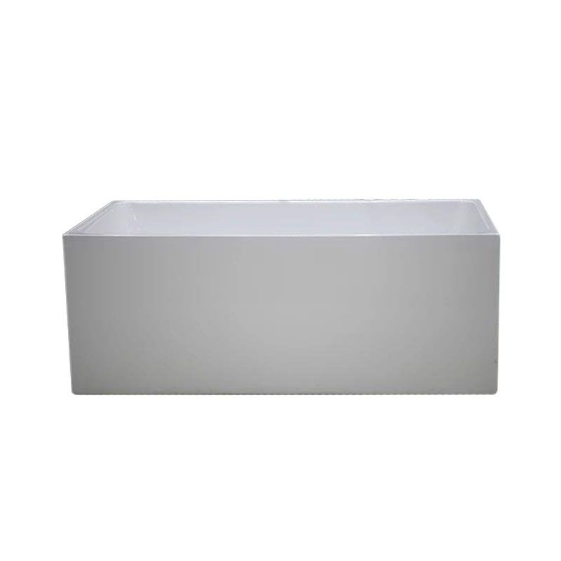 Cassadesign Multi-Square Gloss White Freestanding Back to Wall Bath