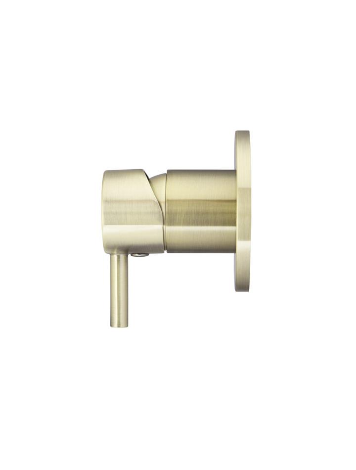 MEIR ROUND WALL MIXER SHORT PIN-LEVER Brushed Brass