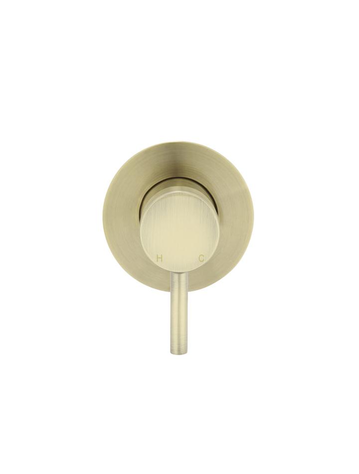 MEIR ROUND WALL MIXER SHORT PIN-LEVER Brushed Brass