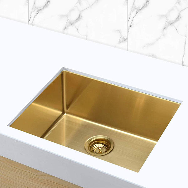 Meir Kitchen Sink Single bowl 450x450 Brushed Bronze Gold