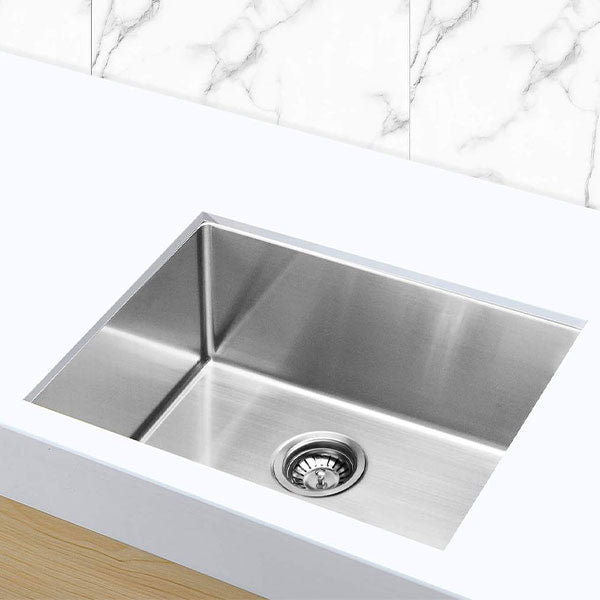 Meir Kitchen Sink Single bowl 450x450 PVD Brushed Nickel